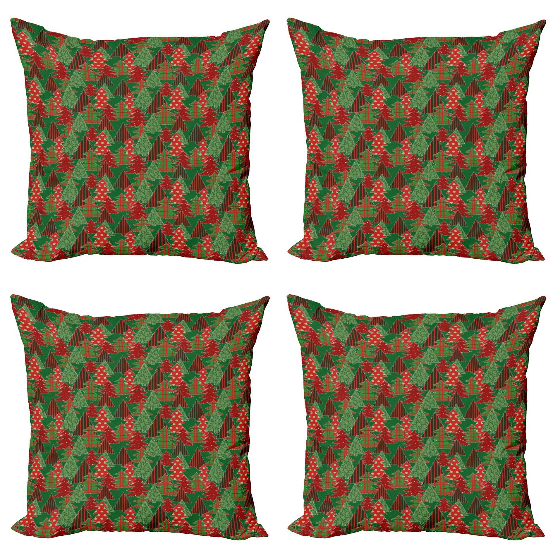 Kissenbezüge Modern Accent Doppelseitiger Digitaldruck, Abakuhaus (4 Stück), Weihnachten Baum Pines Swirl Dot