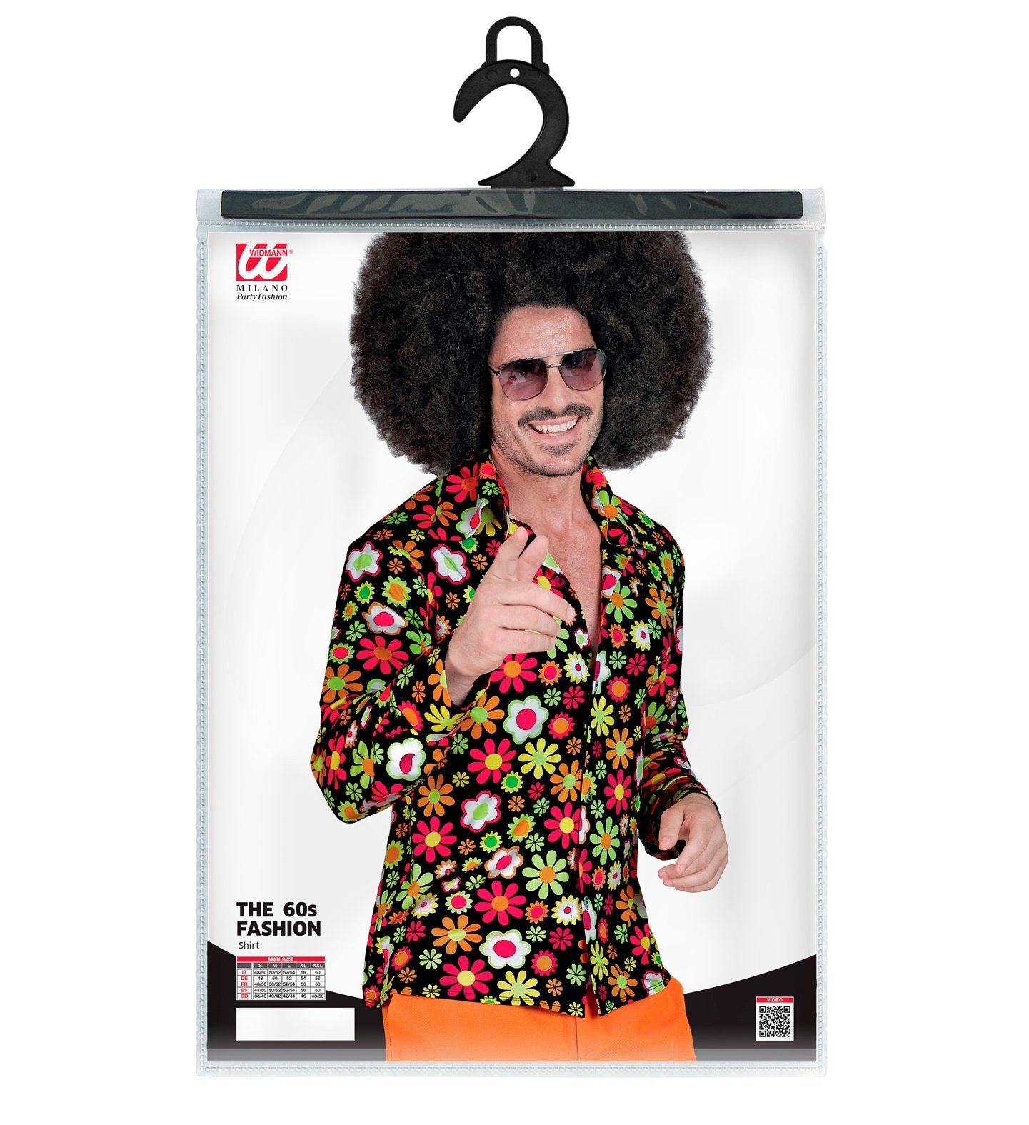 Widmann S.r.l. Kostüm Retro Herren Hemd 'Flowers', Mehrfarbig günstig online kaufen