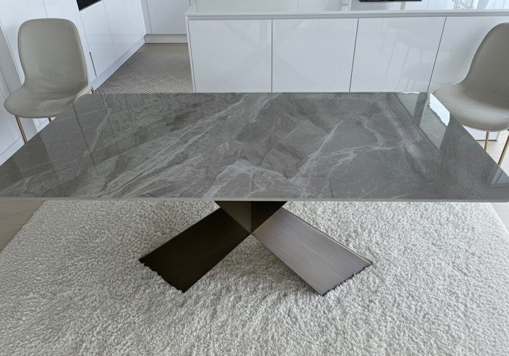 Xlmoebel Esstisch Luxus Design Edelstahl Stein Möbel Esszimmer Modern Sofort (1-St., Esstisch), Hergestellt in Europa