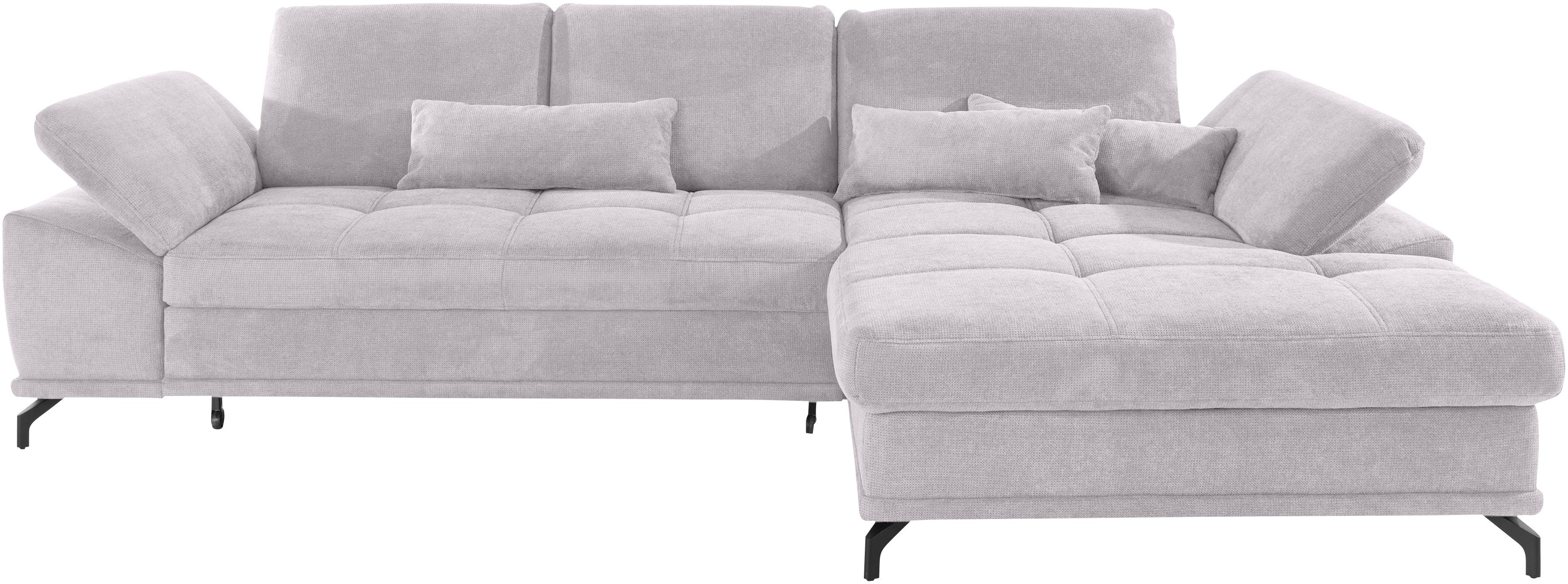OTTO home Ecksofa Costello L-Form, B: 301 cm mit Sitztiefen-, Armteilverstellung &, 3 Nierenkissen, optional Bettfunktion & Bettkasten