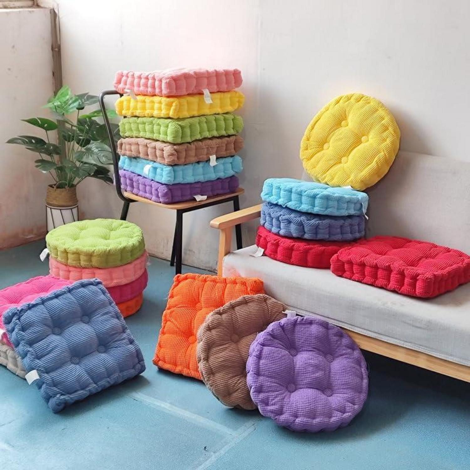 LuxusKollektion Stuhlkissen Sitzkissen Outdoor 55x55cm Maiswolle PP-Baumwolle