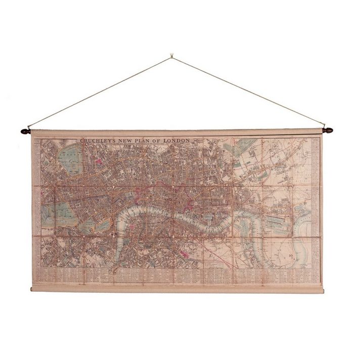 Aubaho Wandbild Landkarte London historische Karte Stadtplan Rollkarte Antik-Stil nach Cruchley