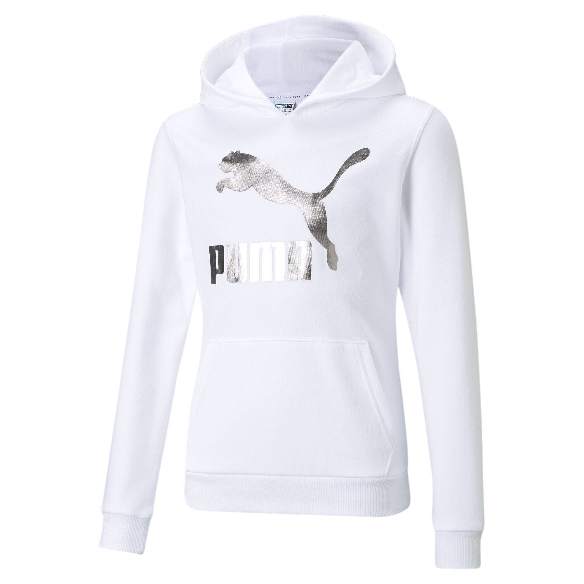 Hoodie PUMA Logo Foil White Sweatshirt Mädchen Classics