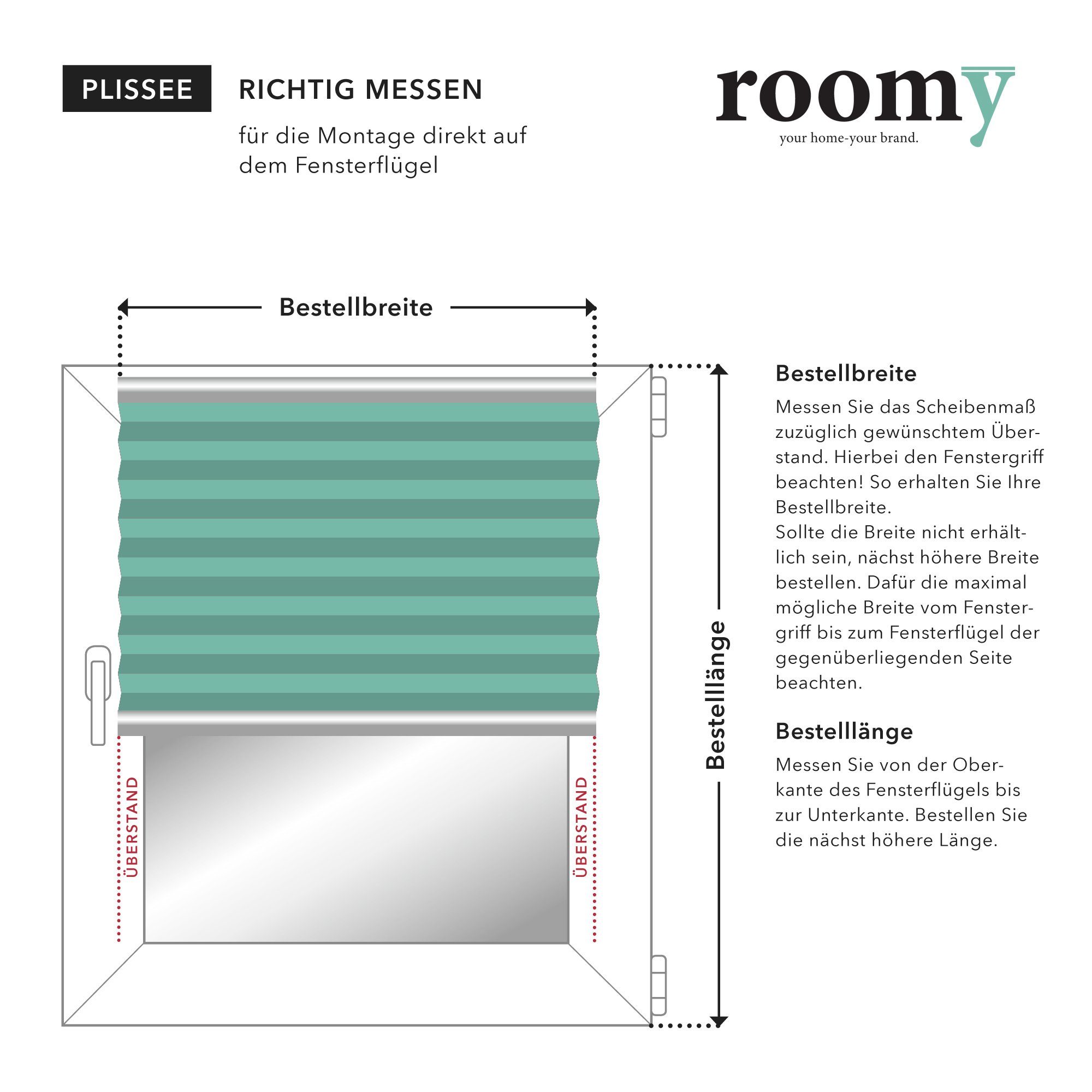Roomy Plissee Plissee, verspannt, Klemmbar, Klemmfix, günstig online kaufen