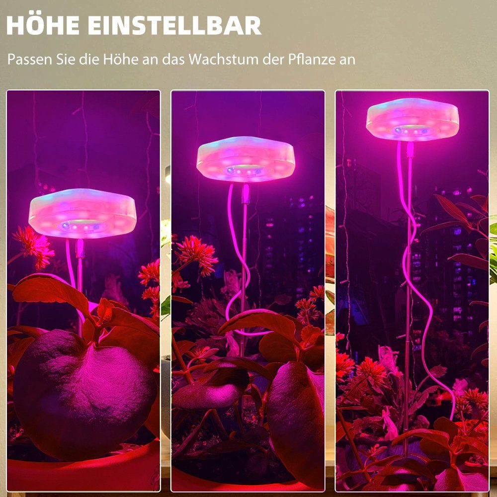 MDHAND Pflanzenlampe USB-Bodeneinbau-LED-Gießleuchte, integriert, Rot Lauflicht Blau LED fest + und