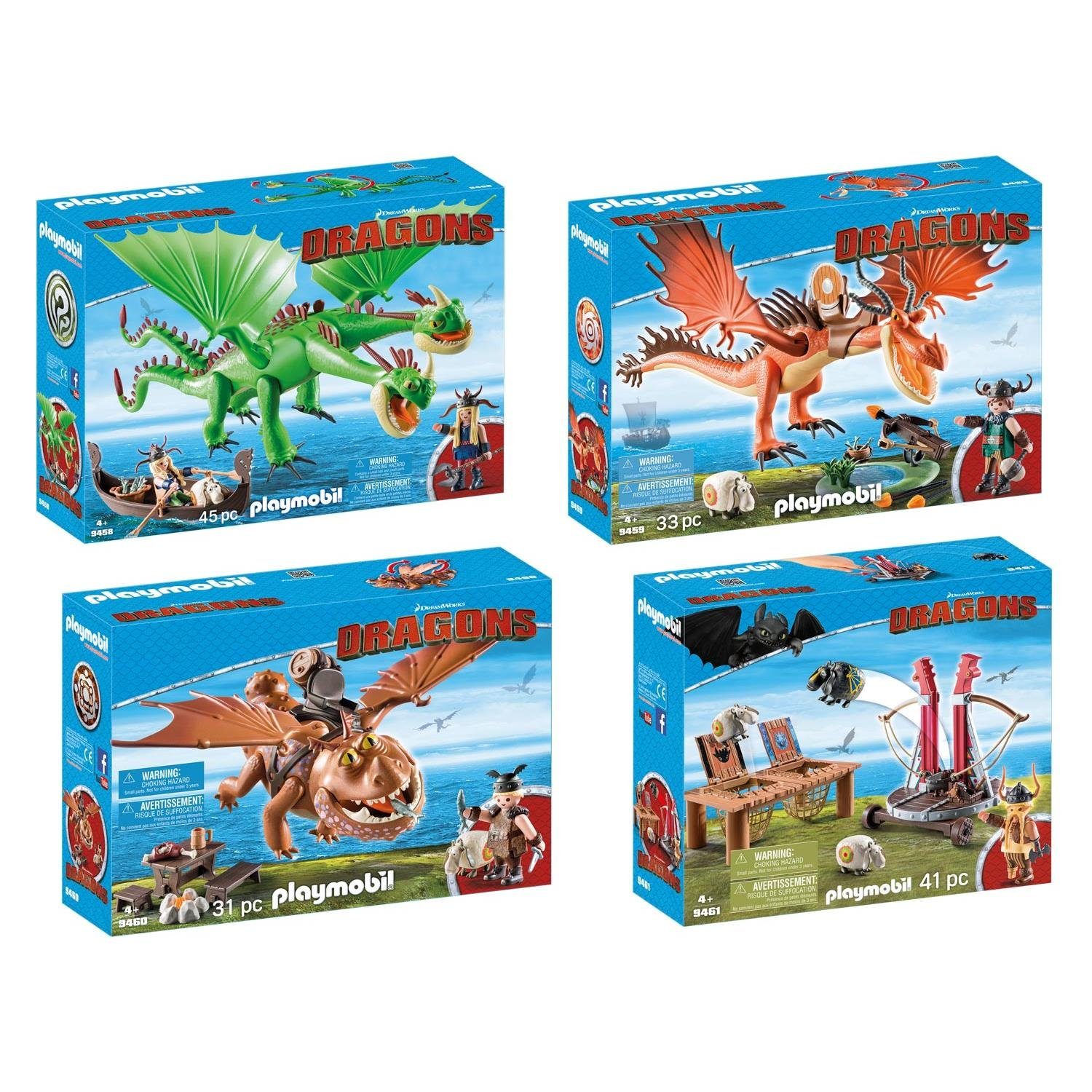 Playmobil® Spielbausteine 9458-59-60-61 Dragons Set 6 - 9458 + 9459 + 9460  + 9461