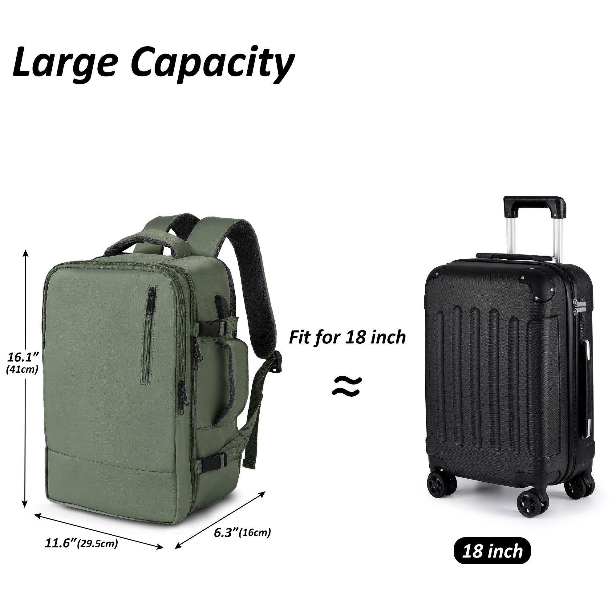 TAN.TOMI Cityrucksack Rucksack Wasserdichter Backpack Schultasche mit Laptopfach, Handgepäck Rucksack Für Flugzeug Unter Sitzplatz Tasche