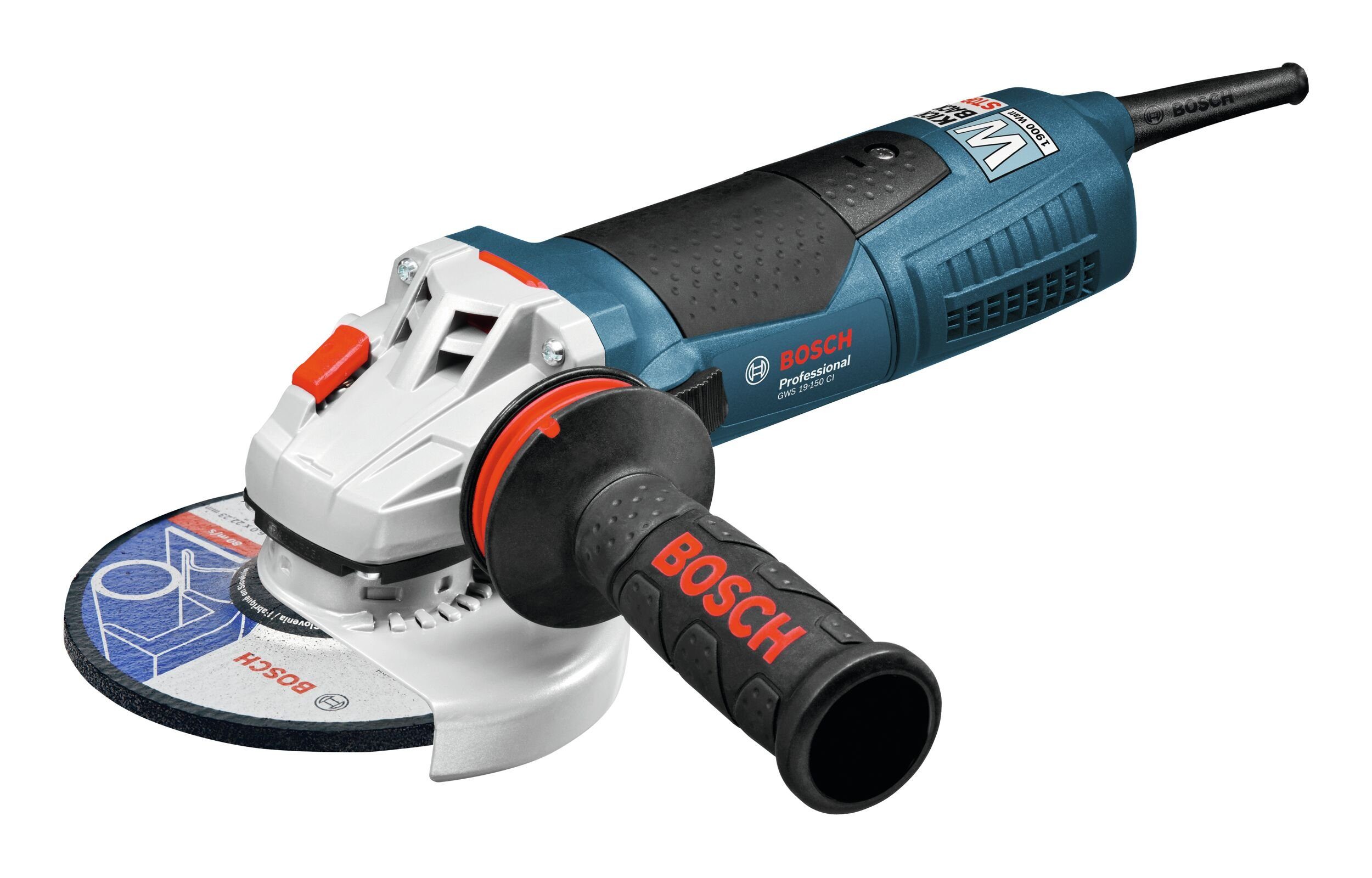 Bosch Professional Winkelschleifer GWS 19-150 CI, max. 9700 U/min, Im Karton