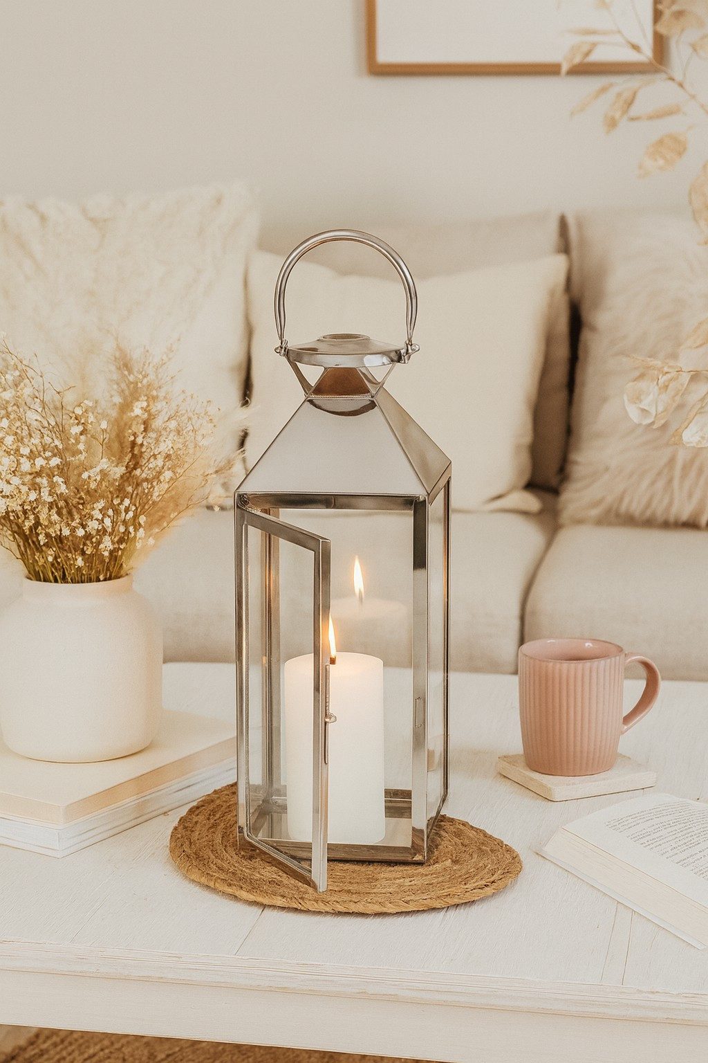 moebel-direkt-online Kerzenlaterne Standlaterne, silberfarben günstig online kaufen