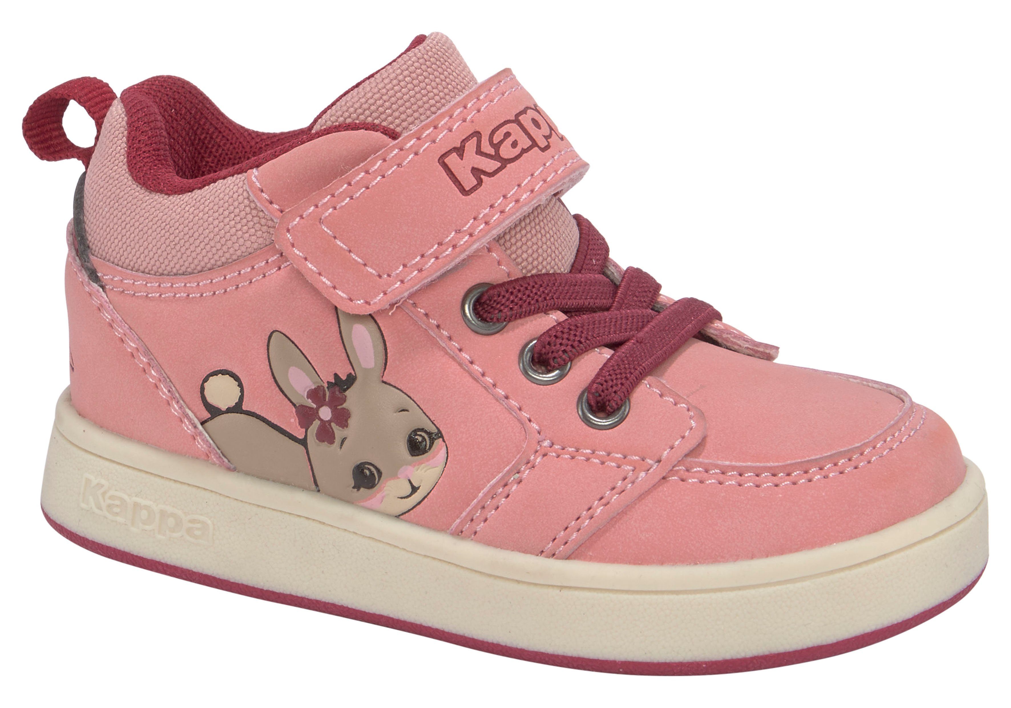 praktischem rosa Klettverschluss Sneaker Kappa mit