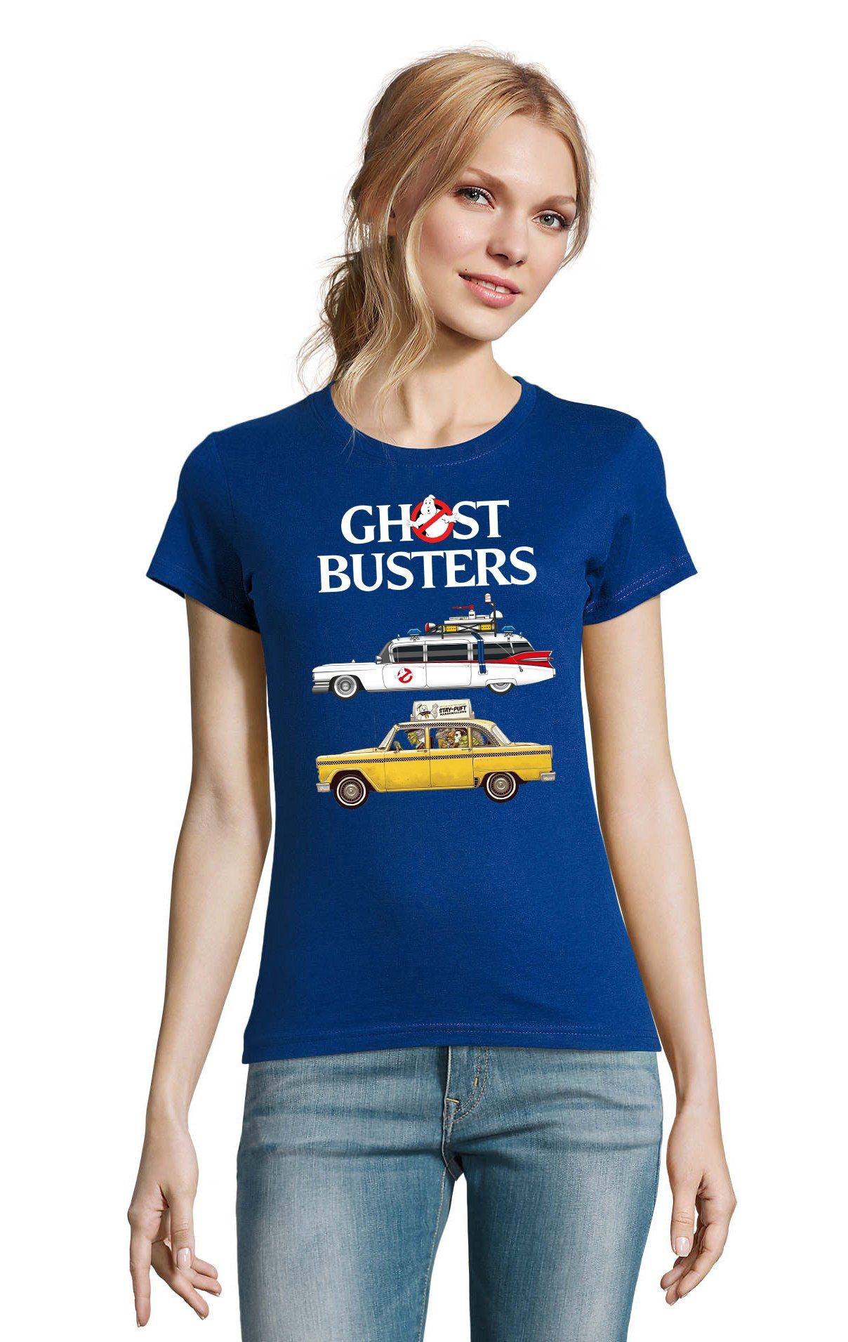 T-Shirt Damen Ghostbusters Cars Auto Geisterjäger Geister Film Ghost
