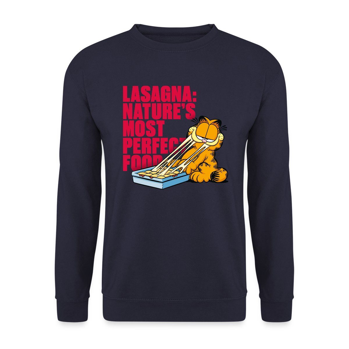 Sweatshirt Garfield Lasagne Das Perfekte Essen Unisex Pullover