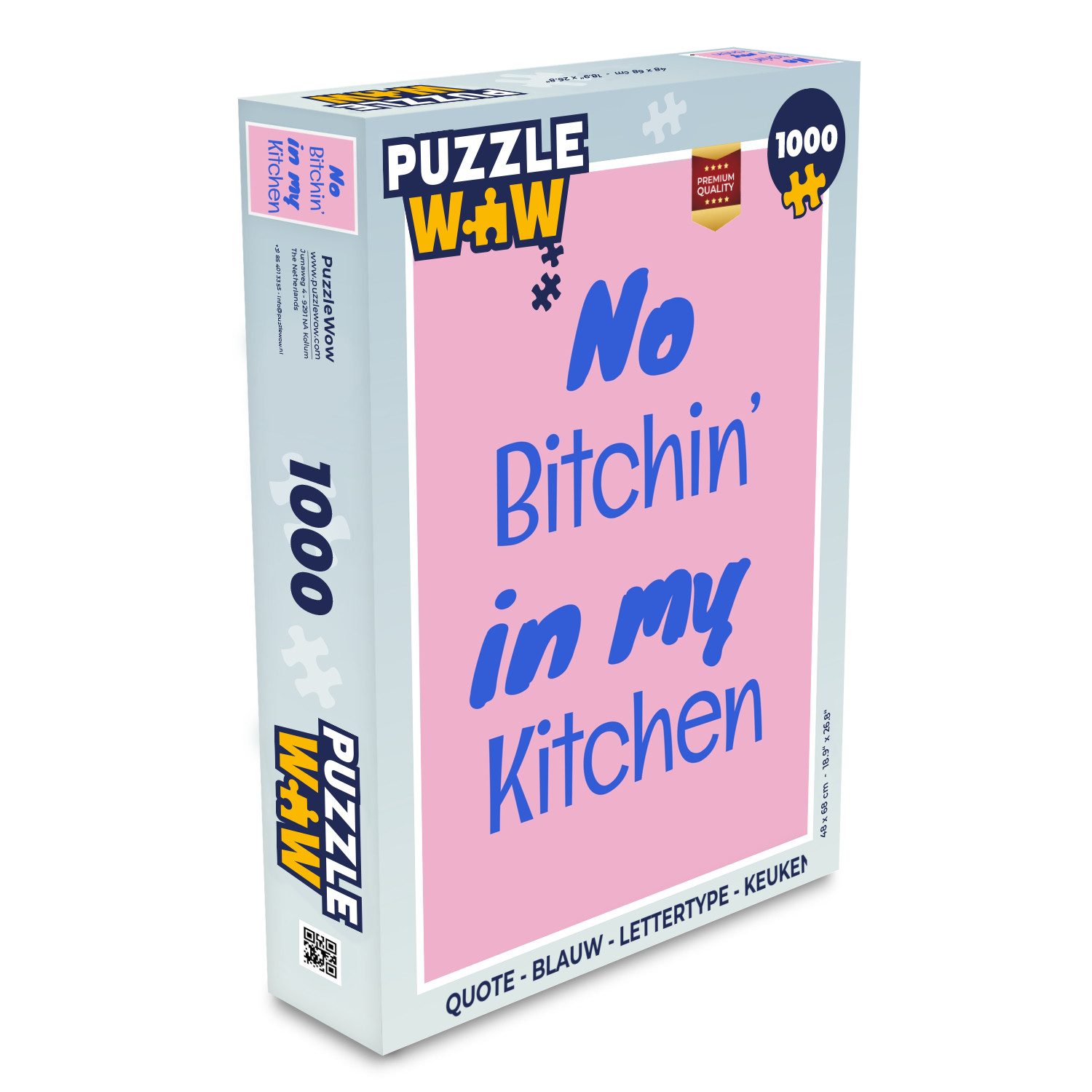 Puzzle Zitat - Blau - Schrift - Küche