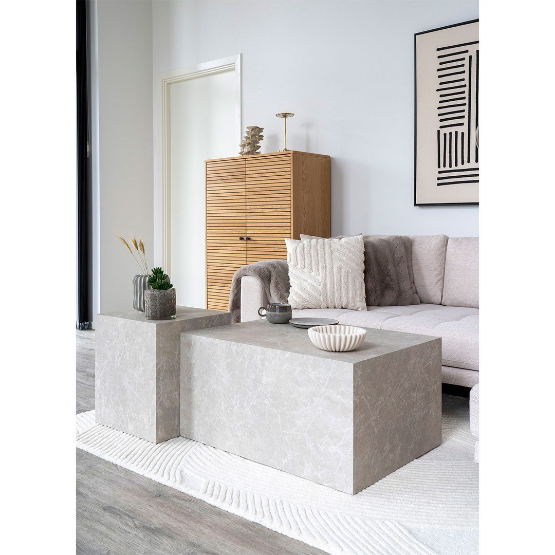 House Nordic Couchtisch Prague Beistelltisch Marmor dekor. – Bild 5 von 5