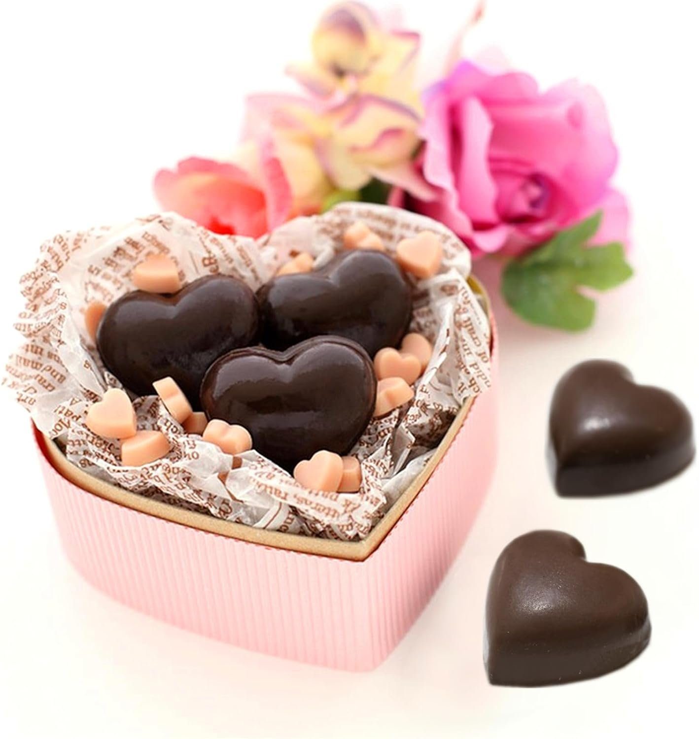 Coonoor Pralinenform 6er Set Valentinstag Silikon Backformen,Schokoladenformen