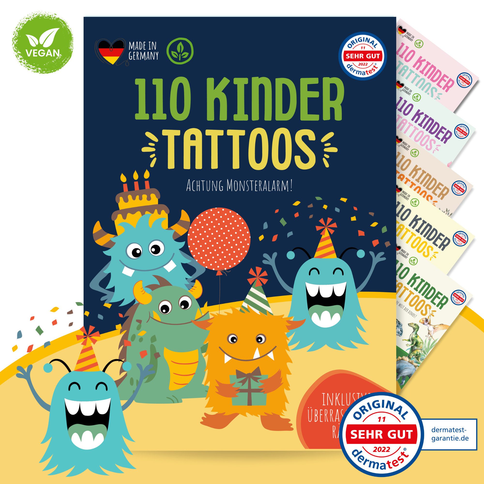 MeinBaby123® Kindertattoo 110 hautfreundliche Hauttattoos für Kinder, Geschenk Kinder, Mitgebsel Kindergeburtstag