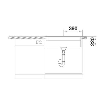 Blanco Granitspüle BLANCO Einbaubecken ETAGON 8 Silgranit, InFino Ablauf, 78/51 cm