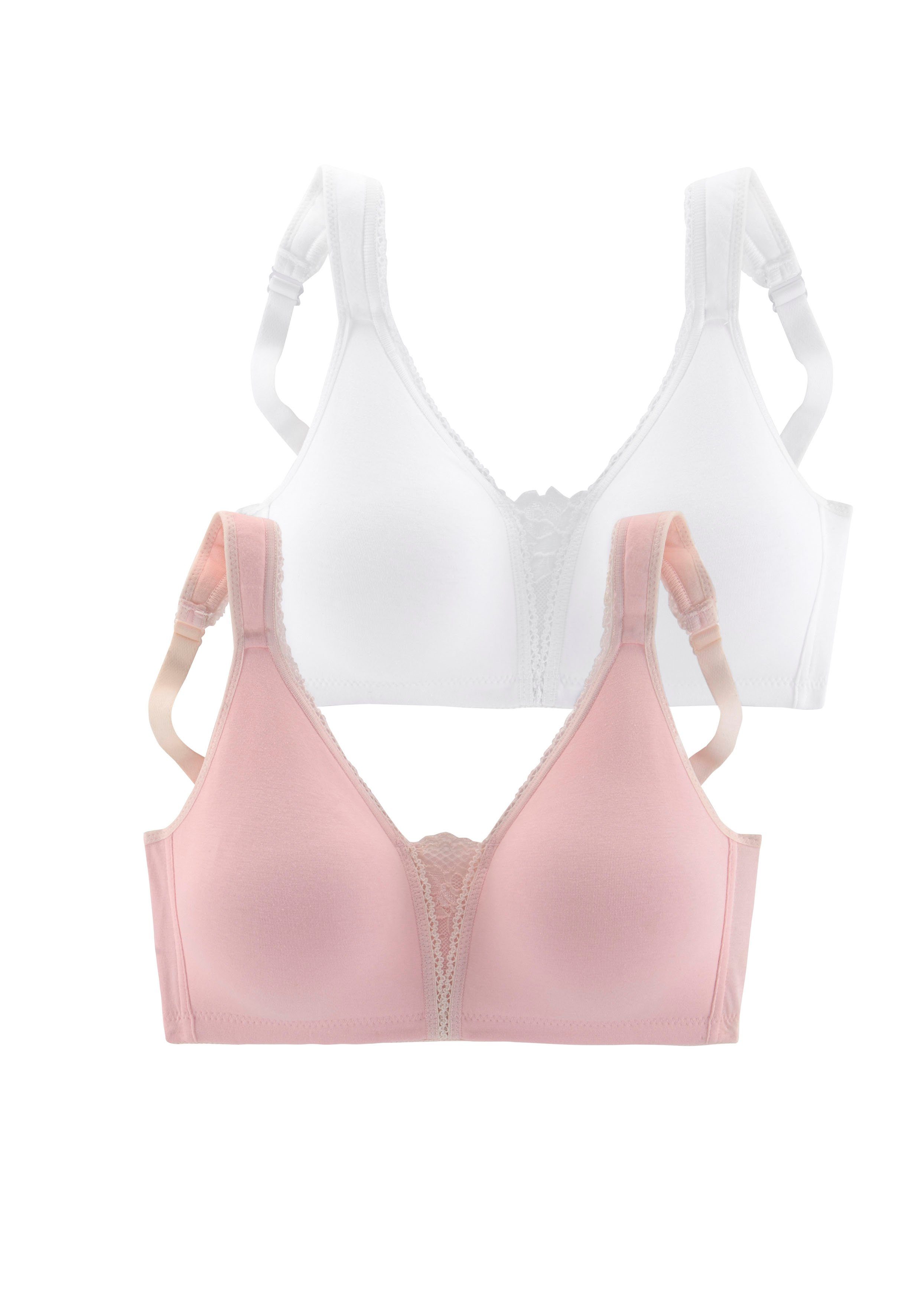 Dessous Bügel fleur Stück) (Packung, 2 petite Basic Soft-BH Spitzen-Details, mit ohne