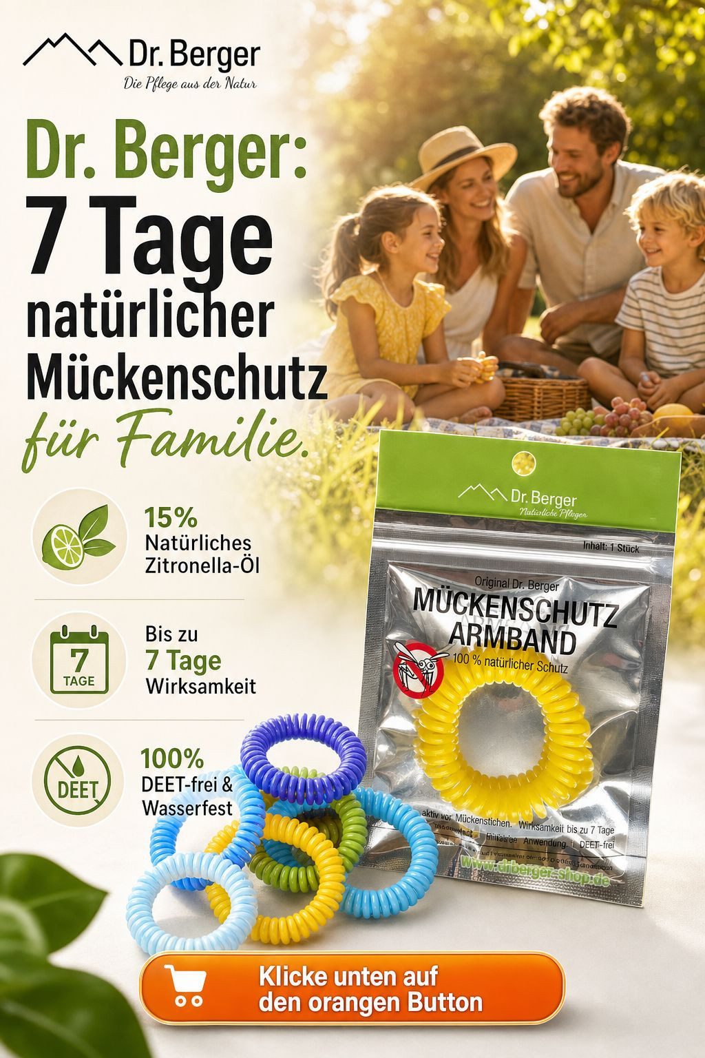 Dr. Berger Moskitonetz Original Dr. Berger Mückenarmband (5, 10, 5 St)