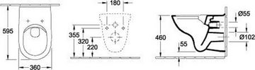 Villeroy & Boch WC-Komplettset V&B Wand-WC ViCare ti. 360x595mm spülran