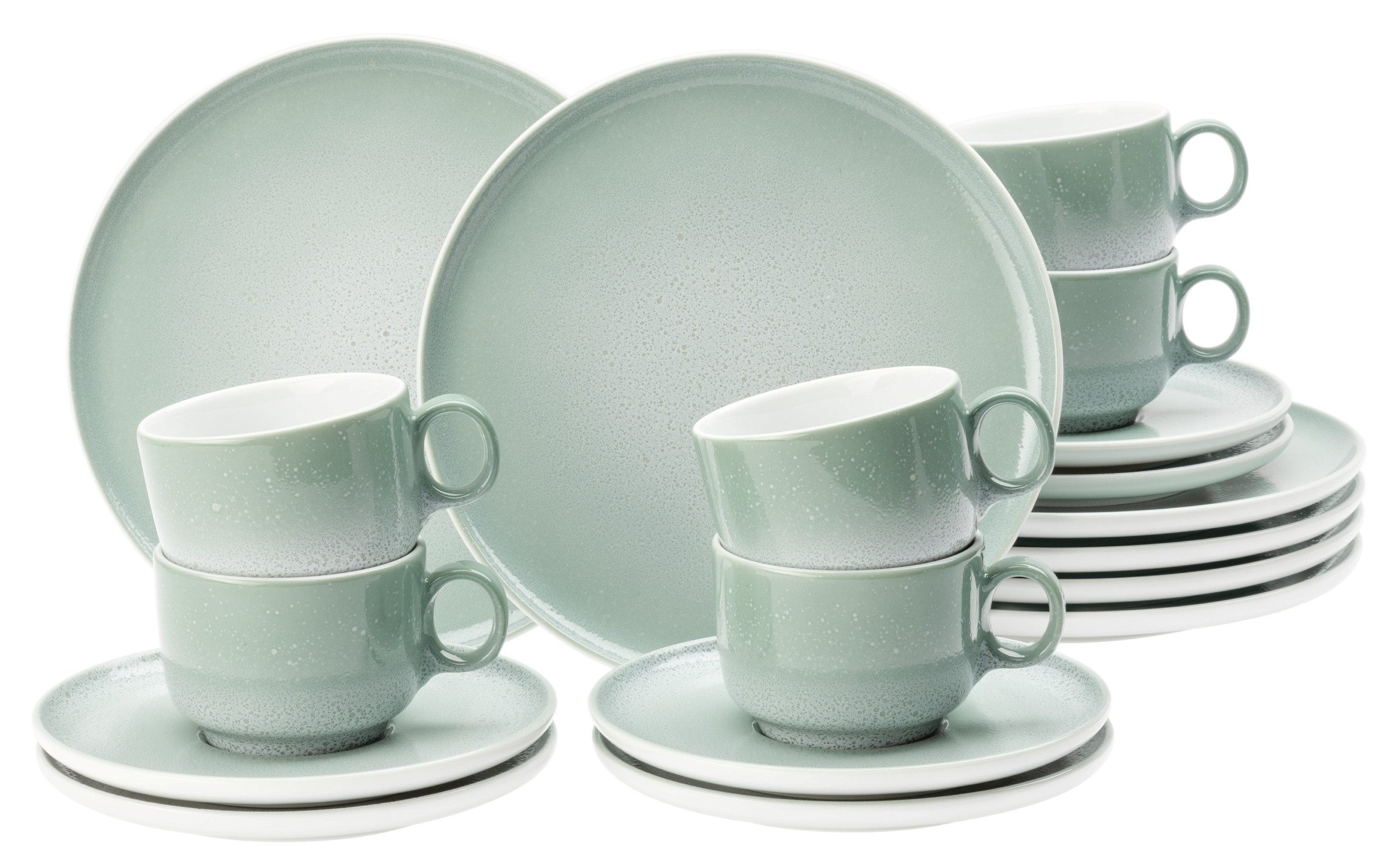 Seltmann Weiden Kaffeeservice Sento Home, Geschirr-Set, 18-teilig (18-tlg), 6 Personen, Porzellan, harmonisch geschwungene Form