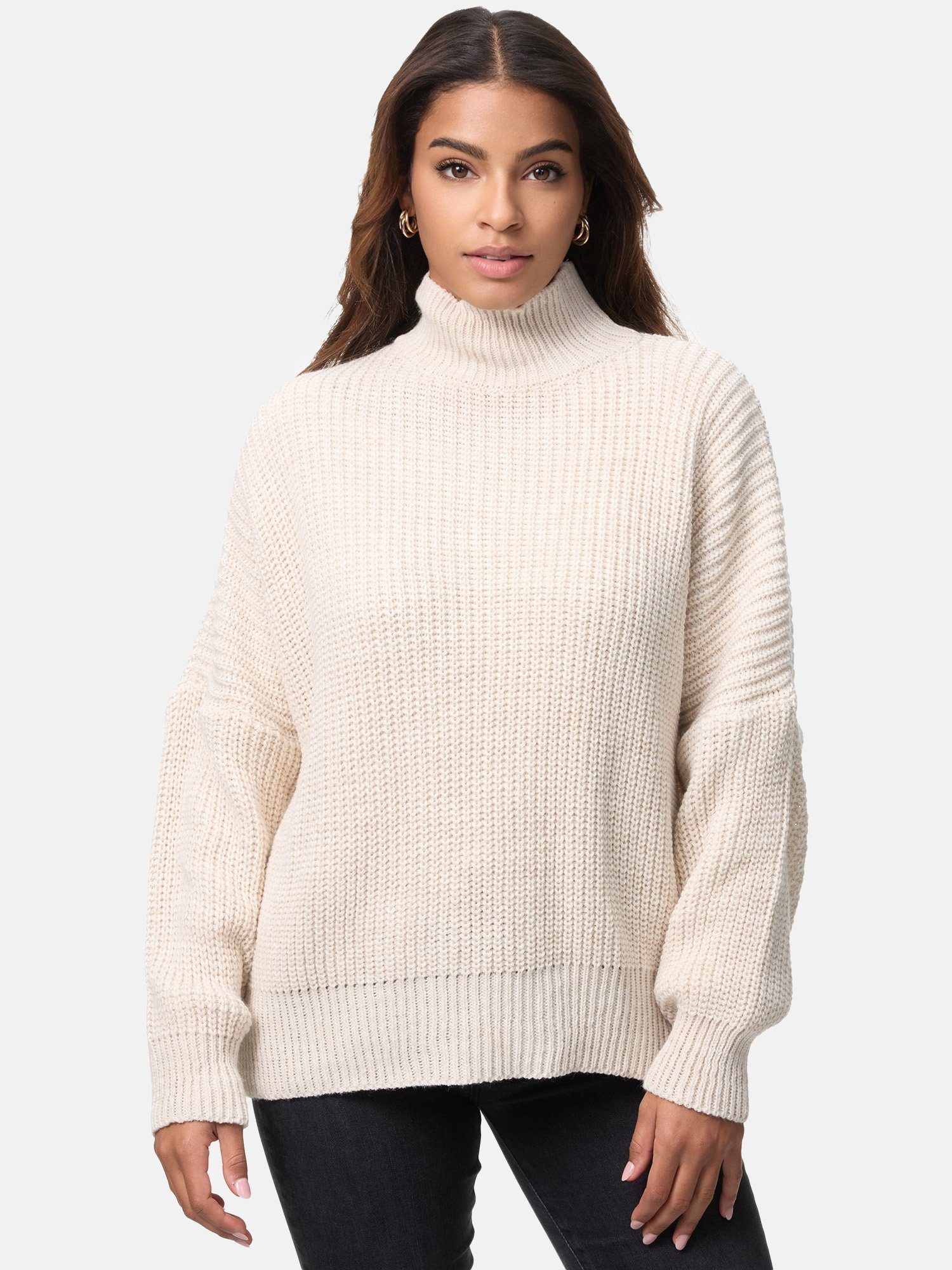 Elara Strickpullover Elara Damen Strickpullover Hoherkragen günstig online kaufen