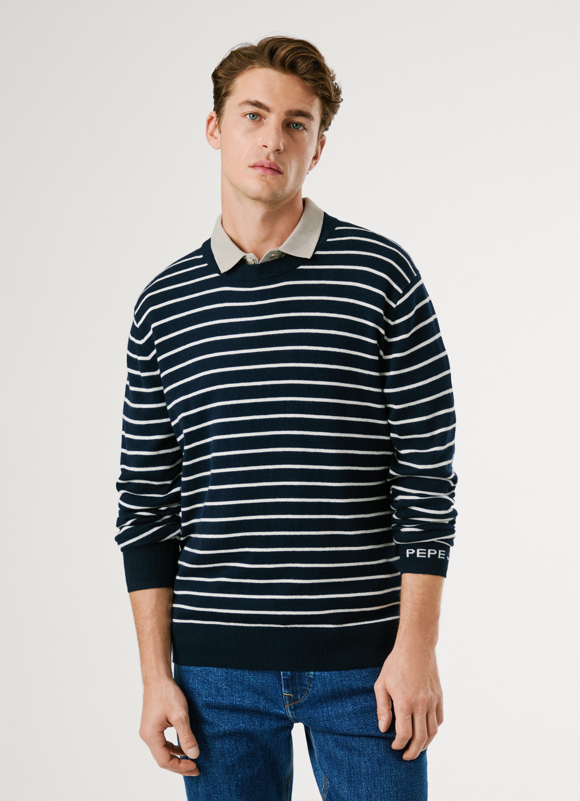 Pepe Jeans Rundhalspullover ANDRE STRIPES mit Kaschmir-Anteil, gestreift günstig online kaufen