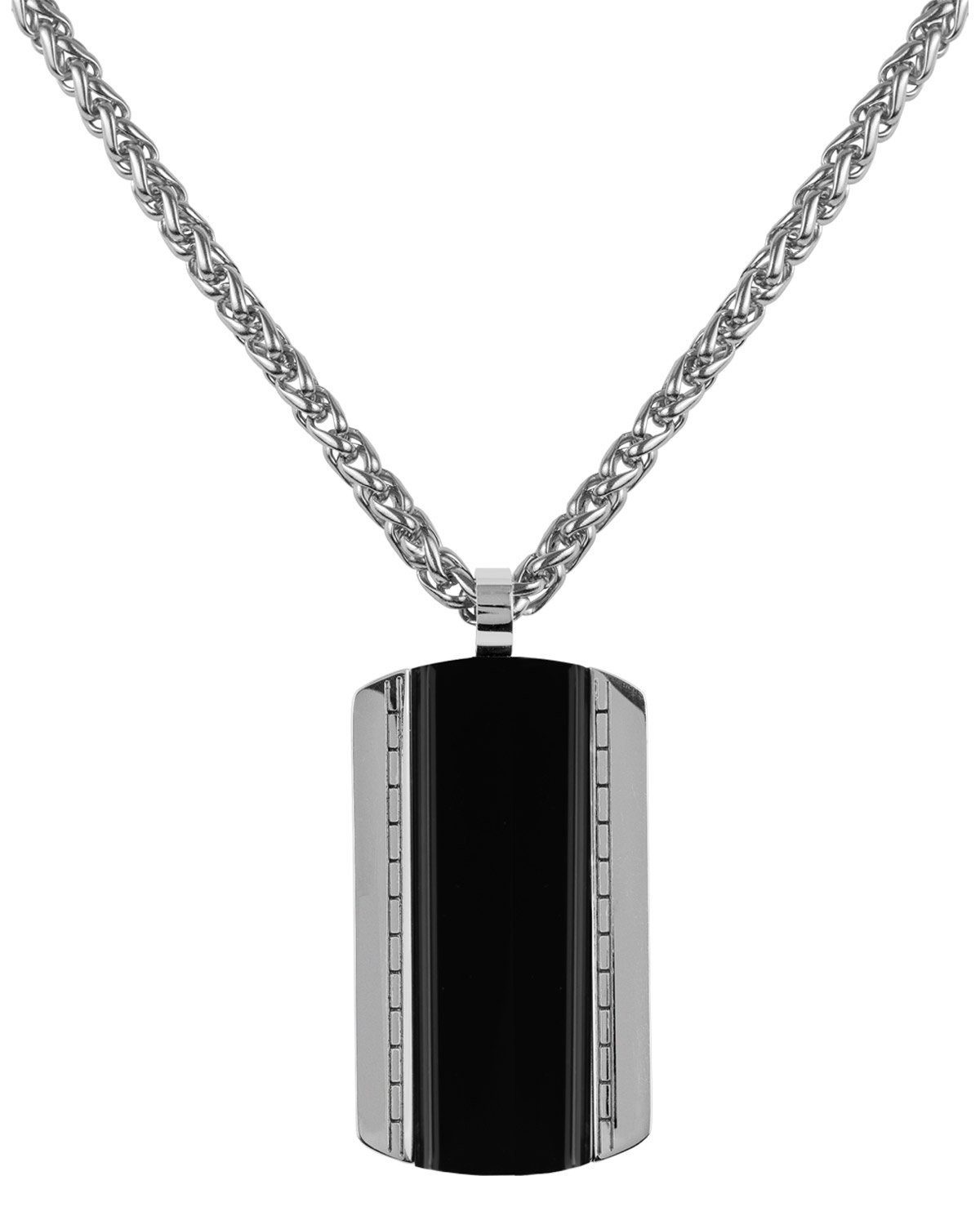 Jacques Lemans Kette mit Anhänger Dog Tag Edelstahl