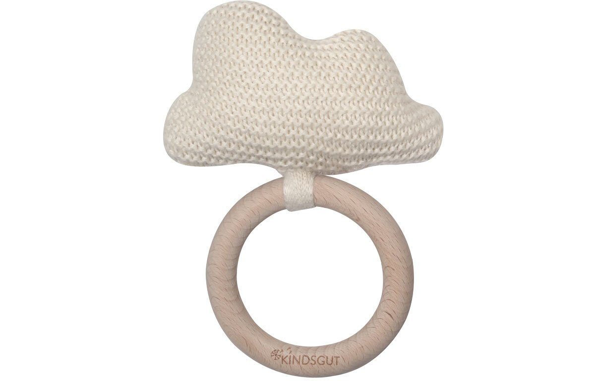 KINDSGUT Beißring-Rassel Häkel-Greifling Wolke