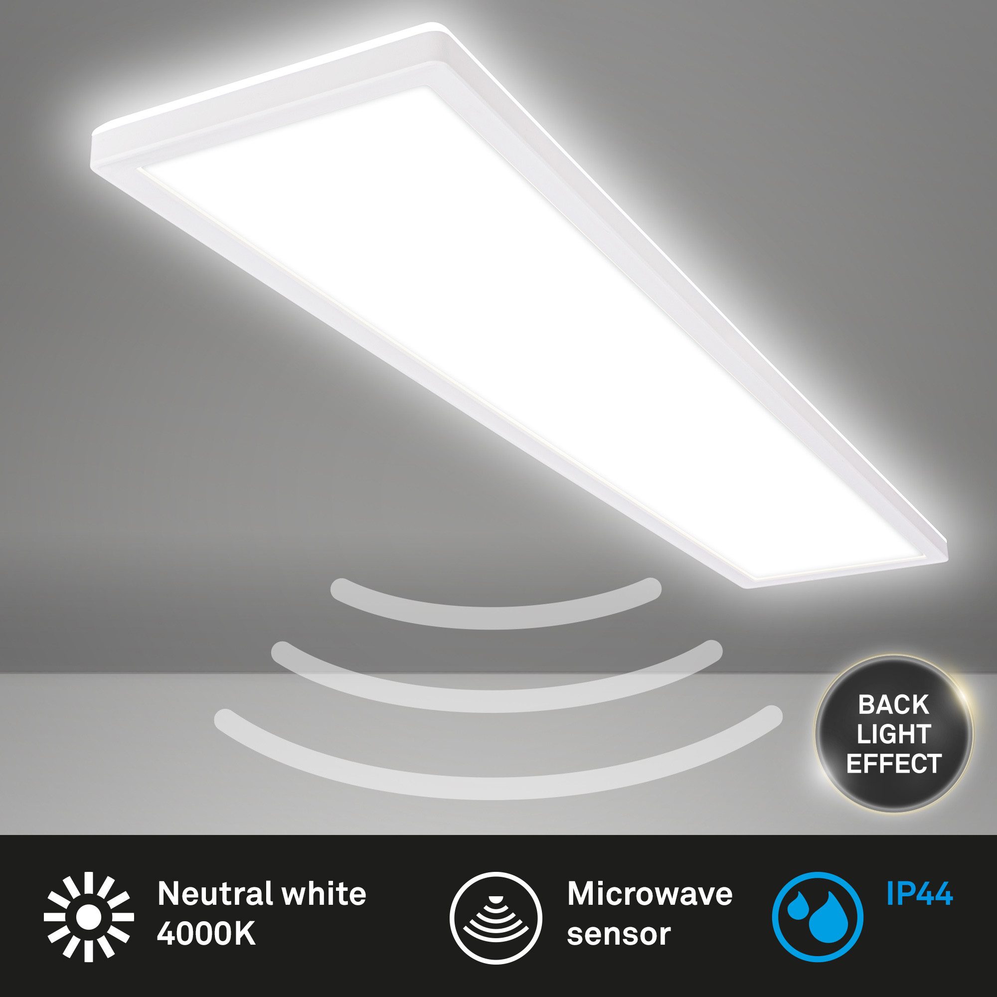 Briloner Leuchten Deckenleuchte LED Deckenlampe Badlampe Bewegungsmelder Badezimmer Keller Flur, LED fest integriert, 4000K, LED Badlampe versch. Modelle Weiß Badezimmer Keller Flur Küche