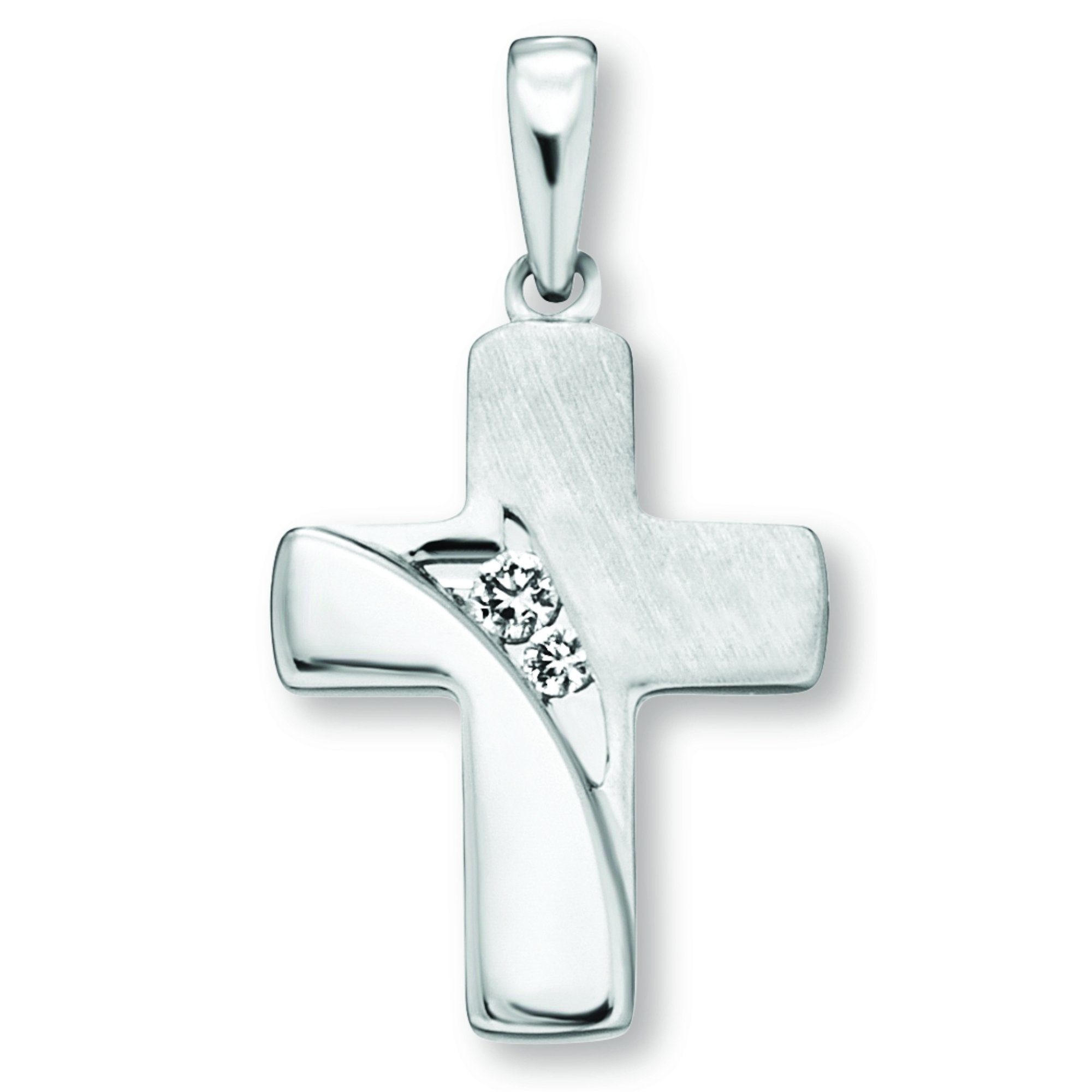 Kettenanhänger Zirkonia Kreuz Anhänger aus 925 Silber