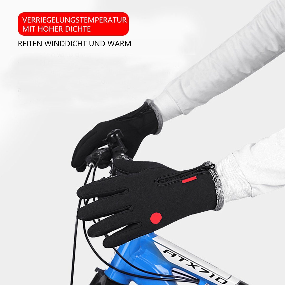 und Jormftte Thermo Herren Damen Touchscreen Strickhandschuhe Winterhandschuhe Handschuhe,für Schwarz1