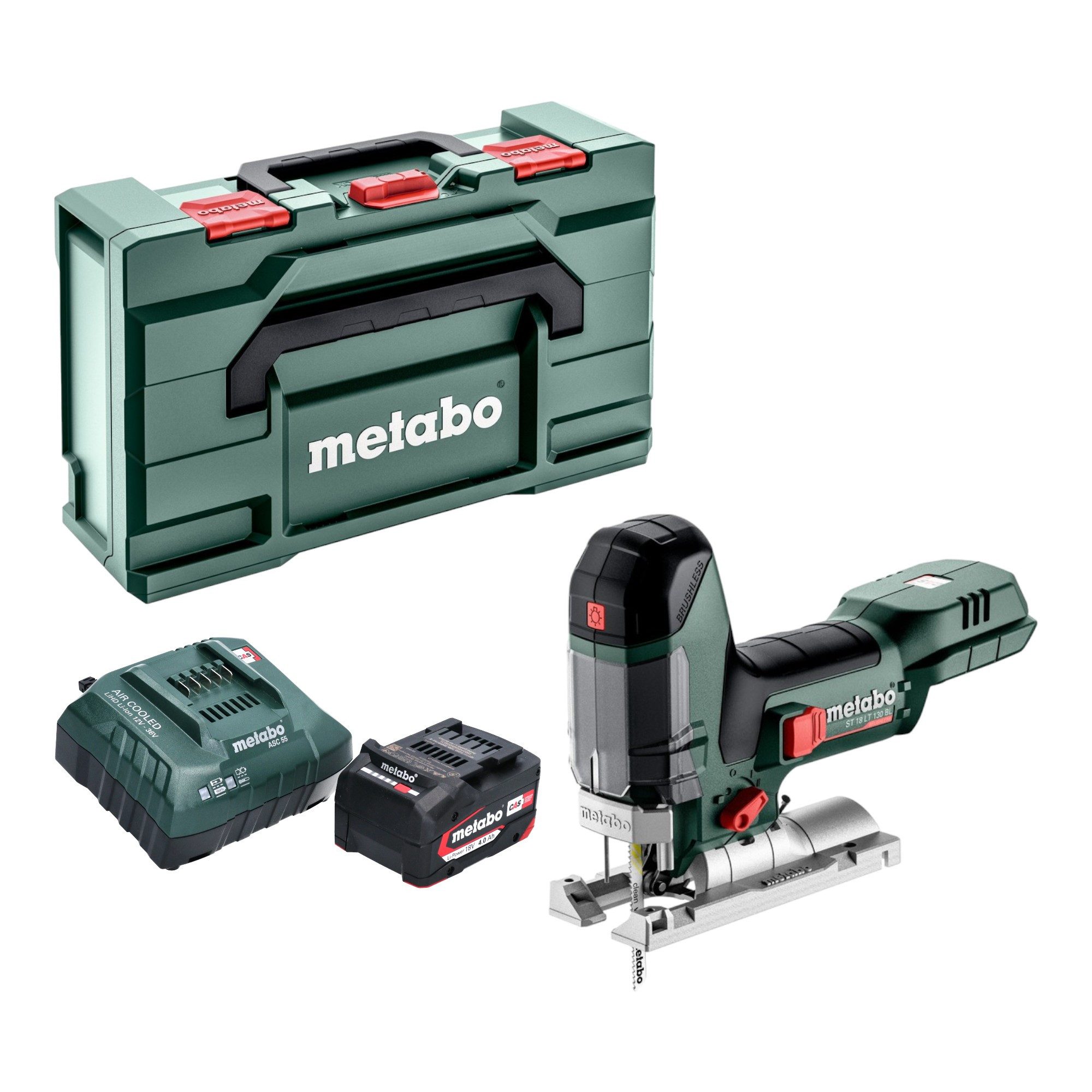metabo Akku-Stichsäge ST 18 LT 130 BL 18 V 130 mm Brushless + 1x Akku 4,0 Ah + Ladegerät