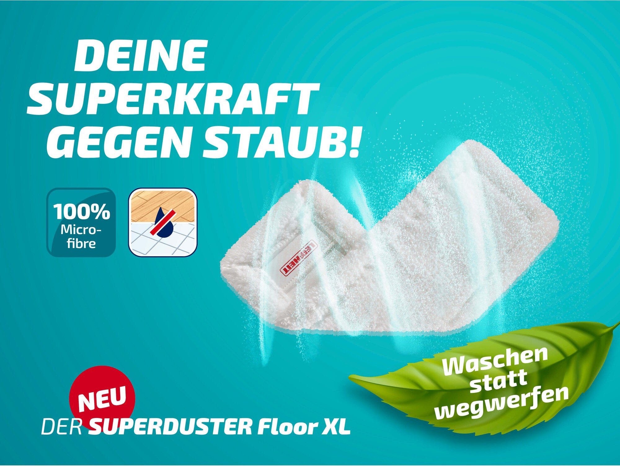 Leifheit Staubbezug für Bodenwischer XL 100 Prozent Mikrofaser Wischbezug (100 % Mikrofaser)