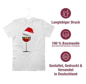 Shirtracer T-Shirt Weinachtsglas Weihachten Kleidung