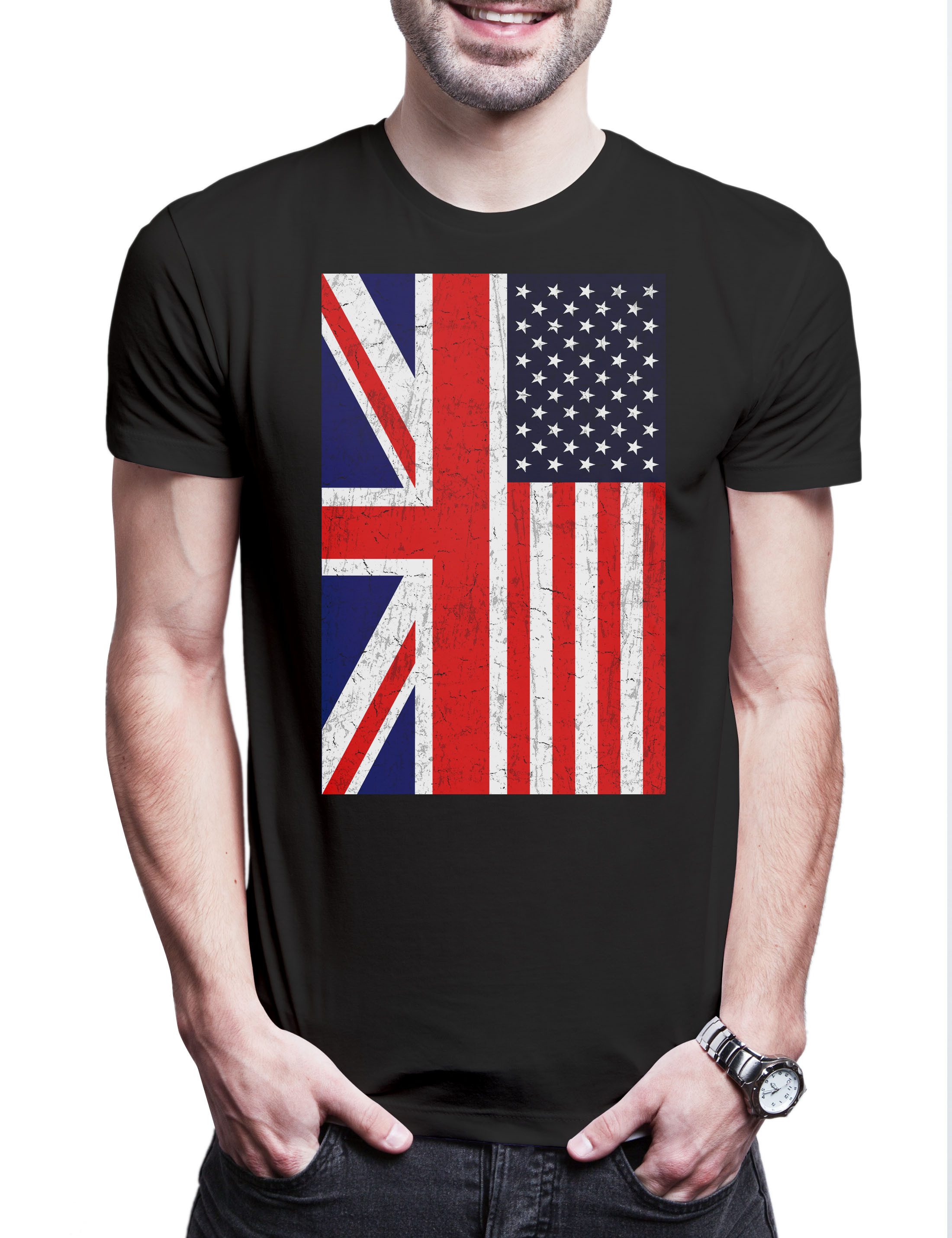Urban Backwoods Print-Shirt Great Britain USA Flag Herren T-Shirt America Amerika US United States (1-tlg) Engalnd Britain British Empire