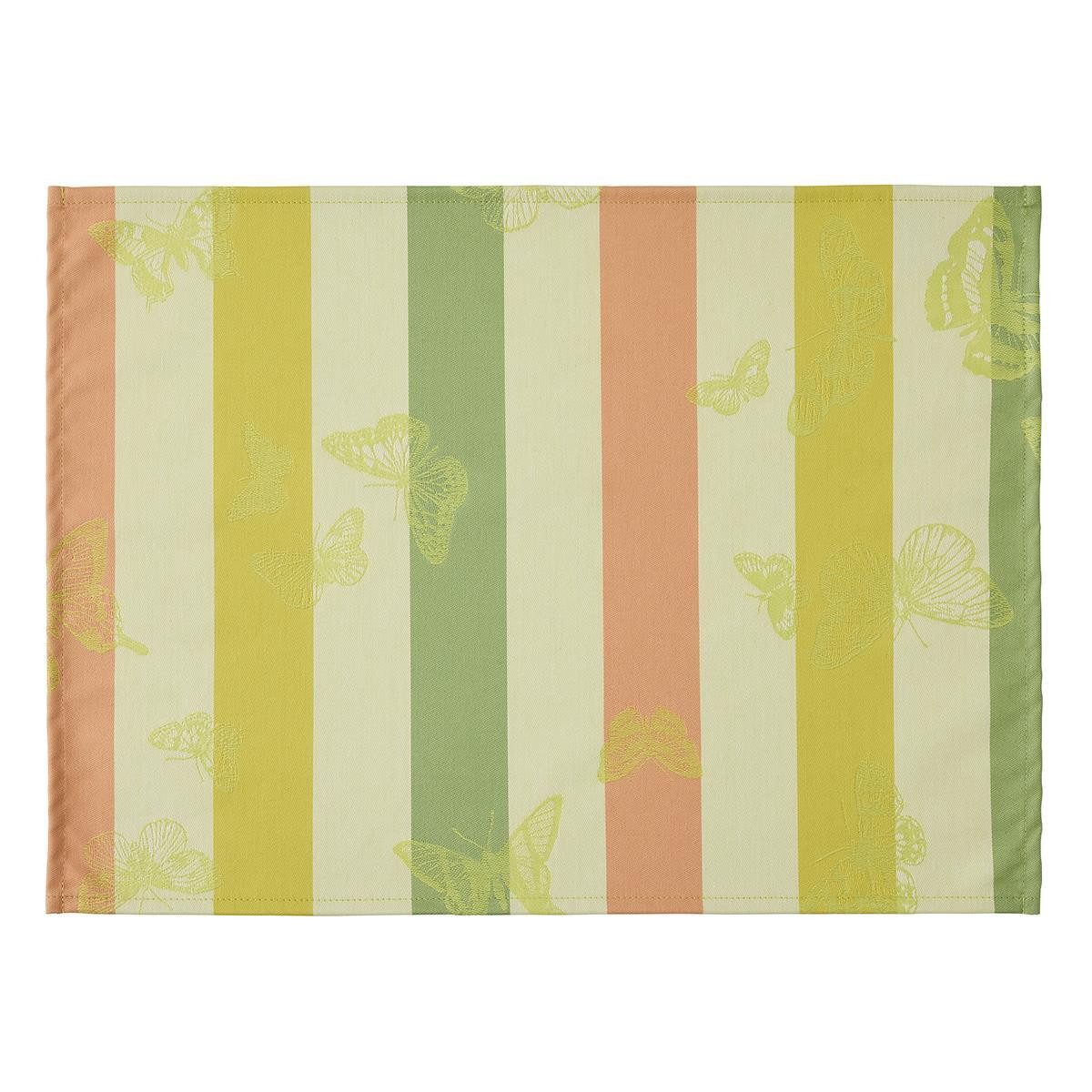 Le Jacquard Francais Platzset Beschichtete Tischsets (2x Set) Bal Des Papillons Citrus 36x50 cm, (Set, 2-St), beschichtet