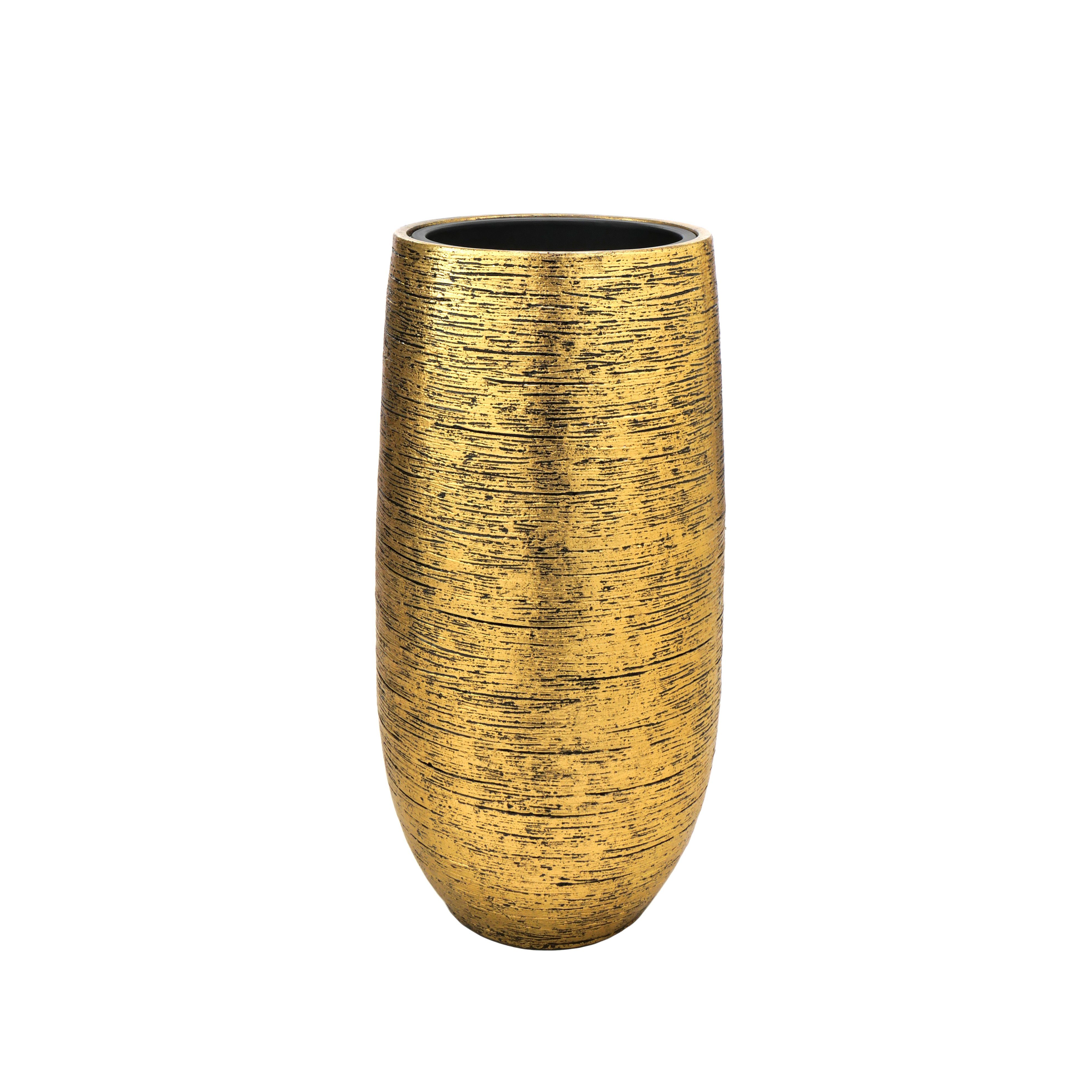 - - Gold - Indoor cm Bodenvase Flingora Höhe mit 75 Lacey, Einsatz - Fiberglas
