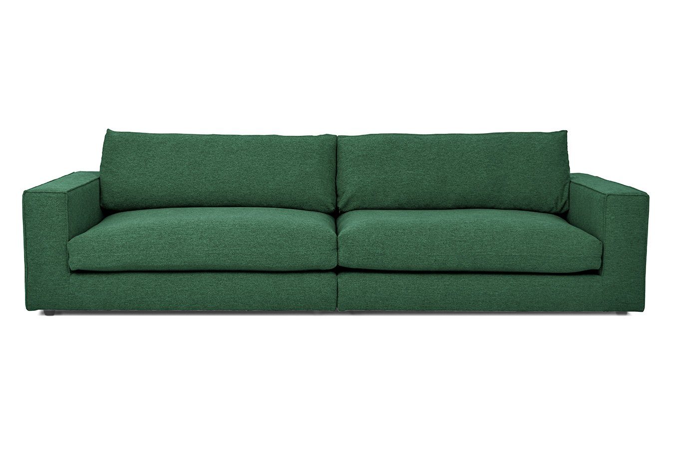 daslagerhaus living Big-Sofa 3,5-Sitzer Venezia Stoff dunkelgrün