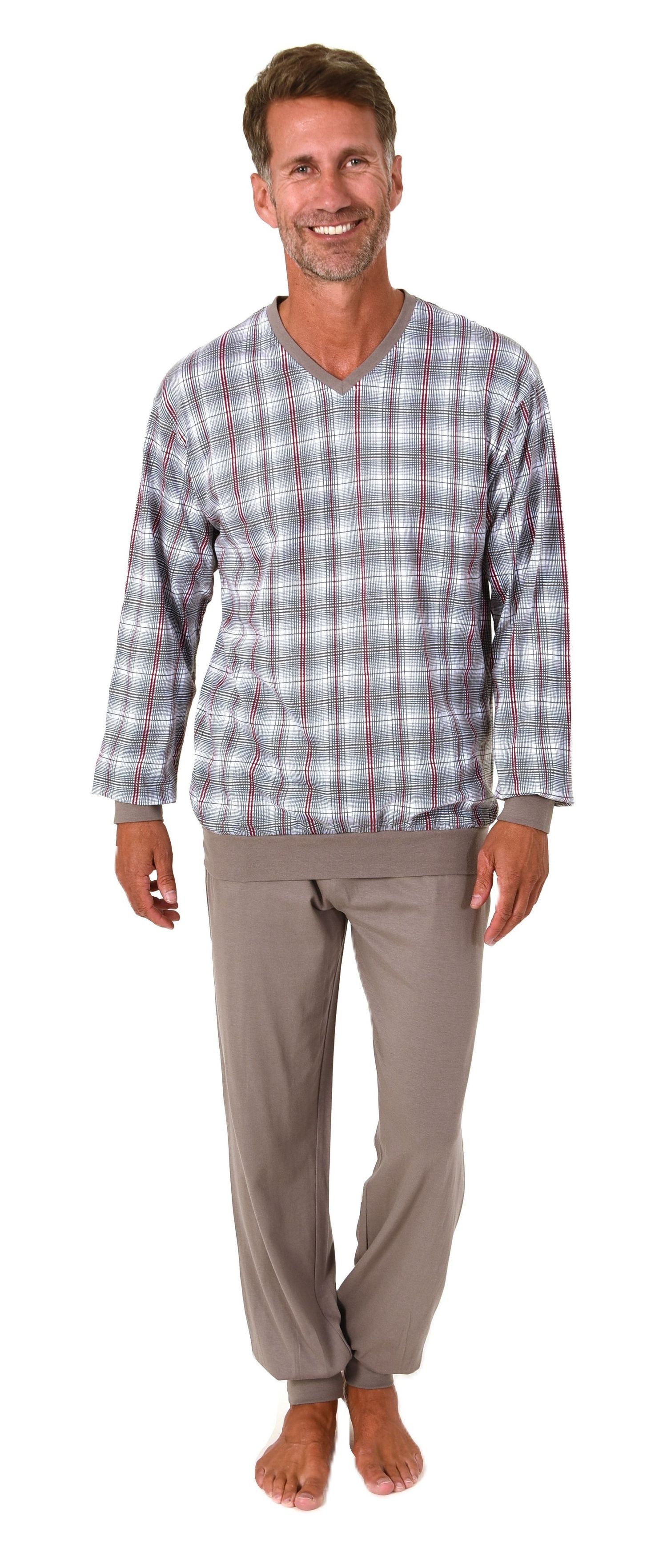 Normann Pyjama Normann Herren langarm Schlafanzug günstig online kaufen