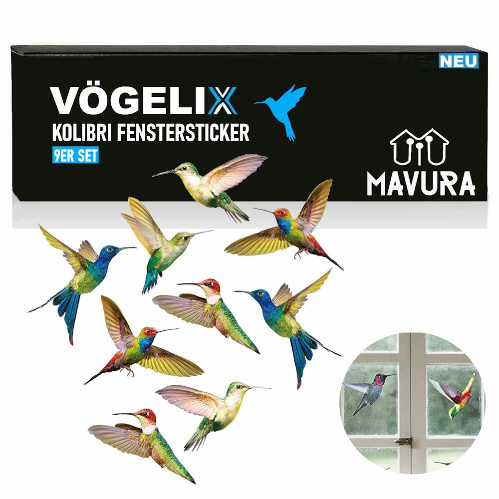 MAVURA Fenstersticker VÖGELIX Kolibri Fenstersticker Fensterbilder günstig online kaufen
