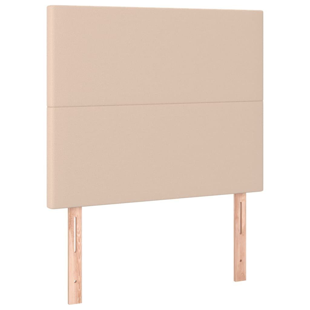 vidaXL Bett Kopfteil Cappuccino 100x5x118/128 cm Kunstleder (1-tlg)