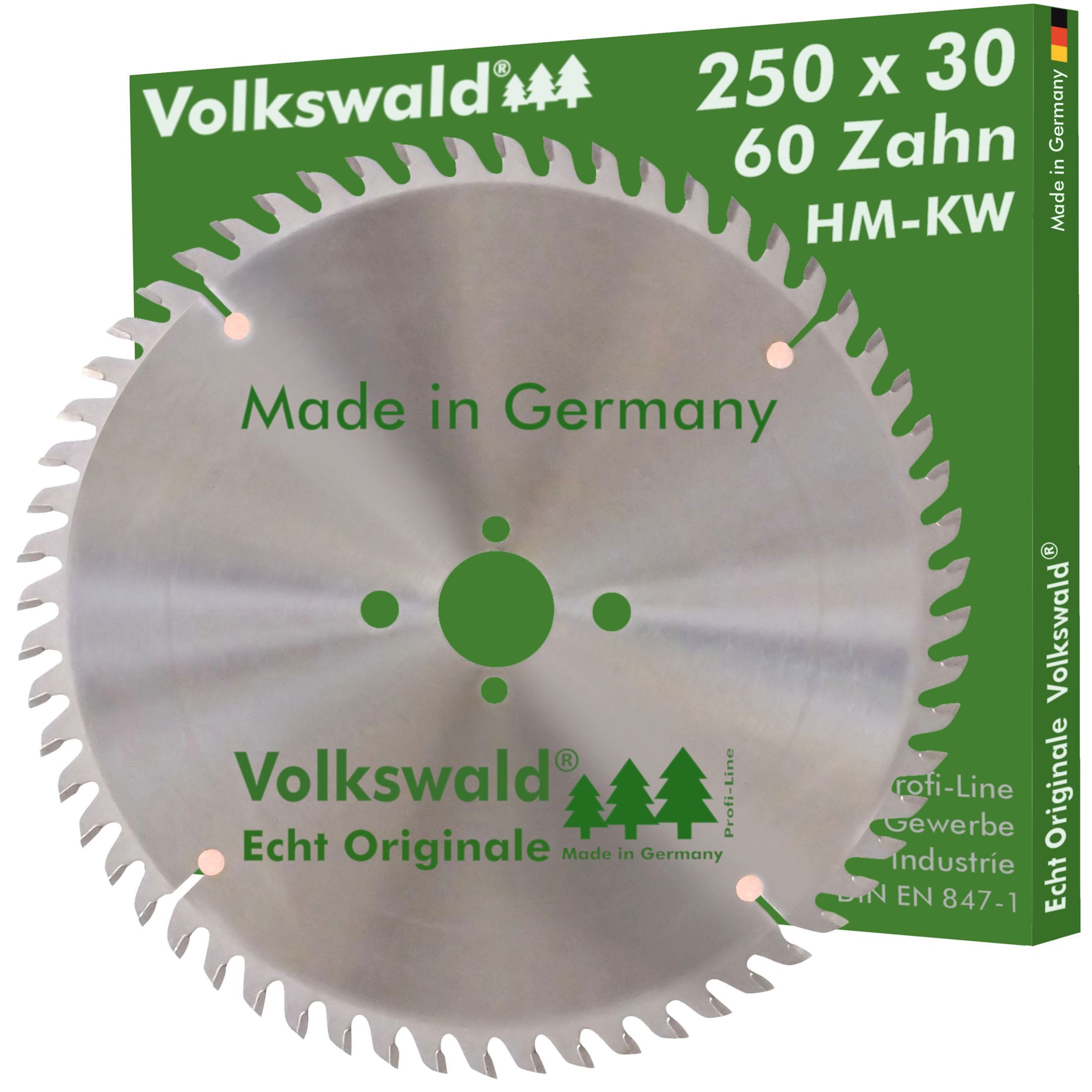 Volkswald Kreissägeblatt Volkswald ® HM-Sägeblatt KW 250 x 30 mm Z=60 Massivholz Kreissägeblatt, Echt Originale Volkswald® Made in Germany