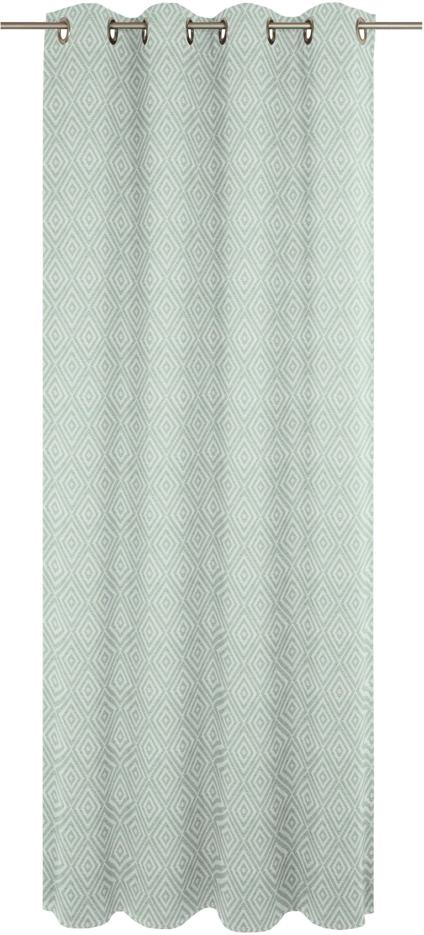 Vorhang Telfort, Wirth, Ösen (1 St), blickdicht, Jacquard grün
