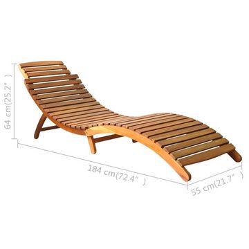 vidaXL Gartenlounge-Set Sonnenliege, Massivholz Akazie Braun