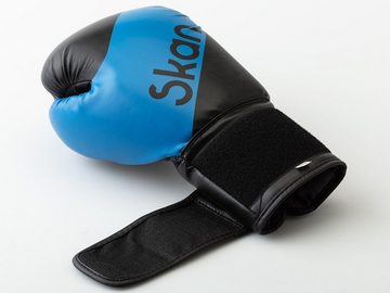Skandika Boxhandschuhe Blau (mit Tasche), Robuste Boxing Gloves für Männer und Frauen