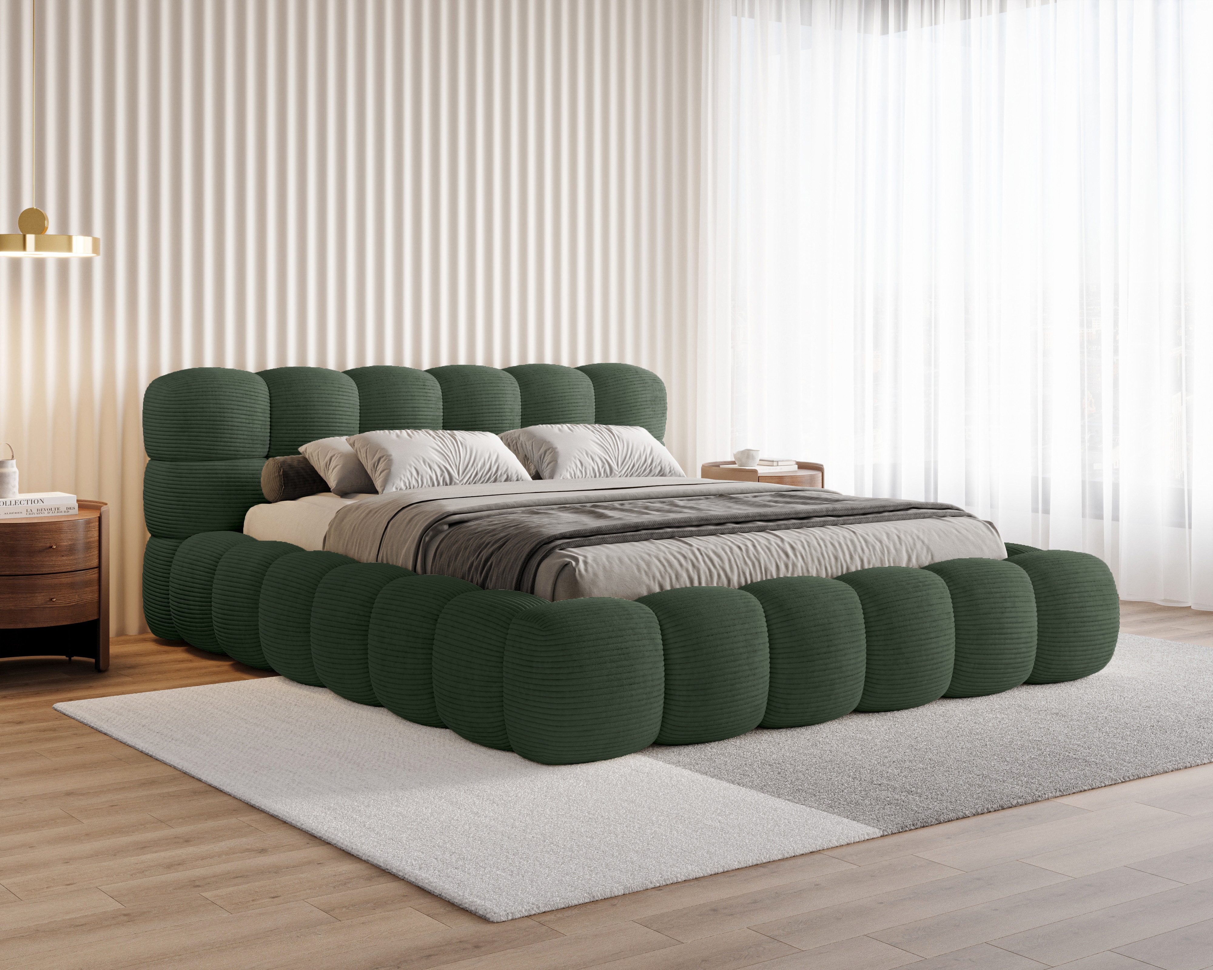 Chilly Möbel Polsterbett Stone Cord Stoff 140x200 cm mit Stauraum Poso 14