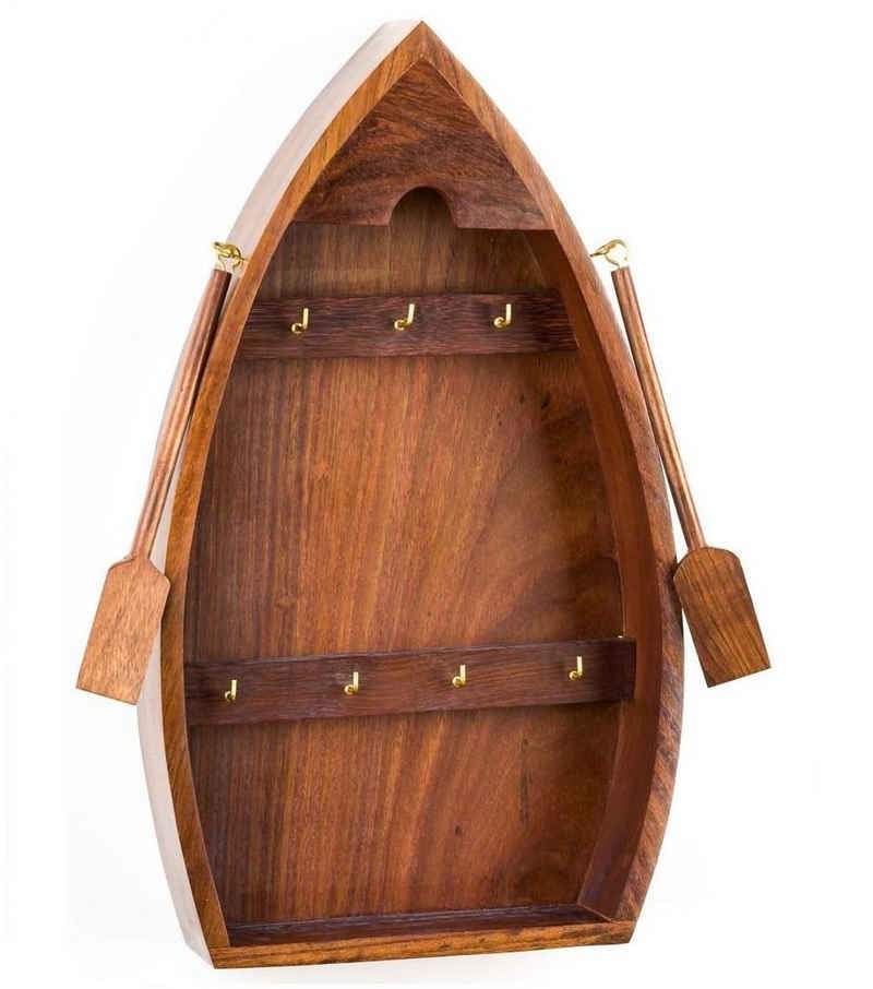 Aubaho Schlüsselkasten Schlüsselkasten Boot Schiff Holz Schlüsselboard Wandboard Maritim Deko