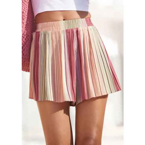 Vivance Shorts aus Plissee, mit Farbverlauf, leicht glänzend, kurze Hose
