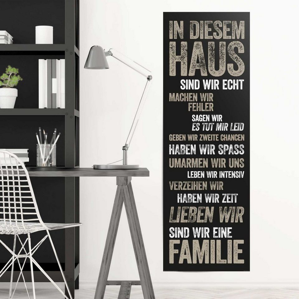 Reinders! Poster In diesem Haus, (1 St), Qualitätsprodukt - Unsere Poster  werden ausschließlich in Europa hergestellt